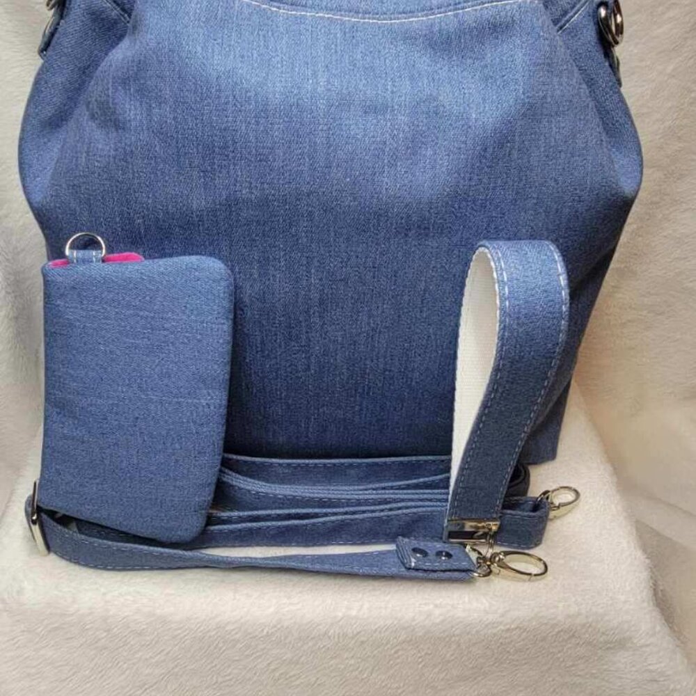Denim Bucket Bag Set - Picture 3 of 4